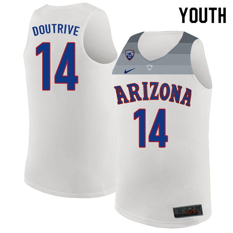 Youth #14 Devonaire Doutrive Arizona Wildcats College Basketball Jerseys Sale-White - Click Image to Close